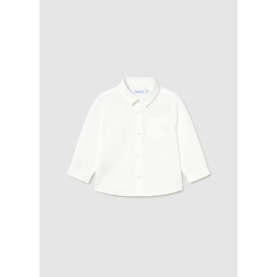 Πουκάμισο μακρυμάνικο λινό γιακάς - ΛΕΥΚΟ 2Y