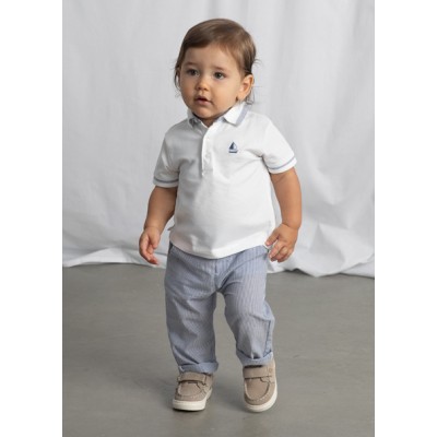 Παντελόνι seersucker - ΓΑΛΑΖΙΟ 3Y