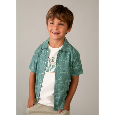 Πουκάμισο κοντομάνικό σταμπωτό - ΠΡΑΣΙΝΟ 2Y