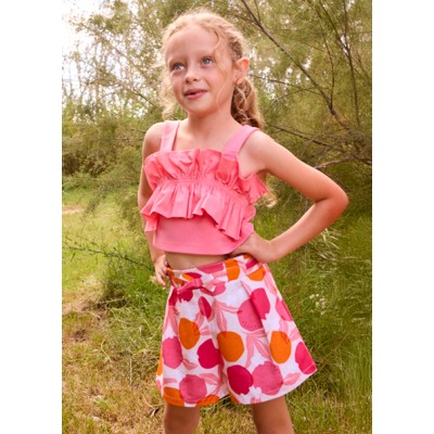 Φούστα παντελόνι στάμπα - ΚΟΚΚΙΝΟ 2Y