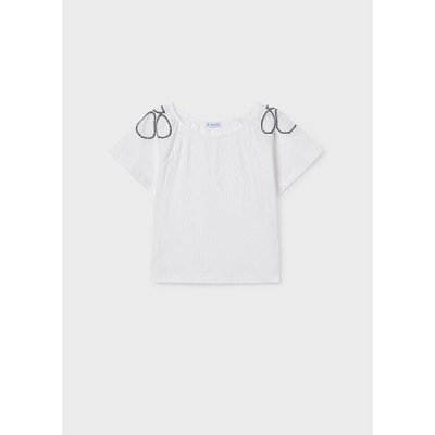 Μπλούζα κοντομάνικη γκοφρέ - ΕΚΡΟΥ 10Y