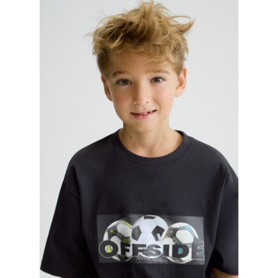 Μπλούζα κοντομάνικη στάμπα - ΜΑΥΡΟ 10Y