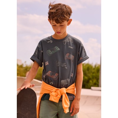 Μπλούζα κοντομάνικη σταμπωτή - ΓΚΡΙ 8Y