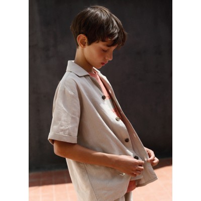 Πουκάμισο κοντομάνικο γιακάς - ΜΠΕΖ 14Y