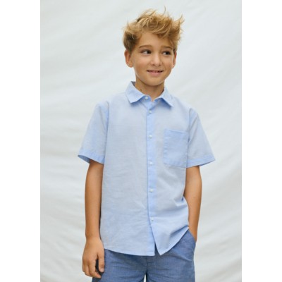 Πουκάμισο κοντομάνικο γιακάς - ΓΑΛΑΖΙΟ 8Y