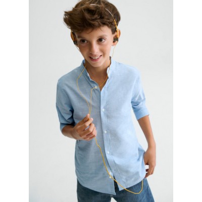 Πουκάμισο μακρυμάνικο  γιακάς μαο - ΓΑΛΑΖΙΟ 14Y