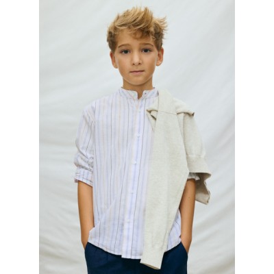 Πουκάμισο μακρυμάνικο  γιακάς μαο - ΓΑΛΑΖΙΟ 16Y