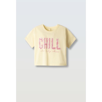 Crop-top blouse - YELLOW 14Y