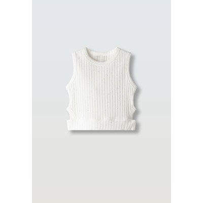 Crop-top blouse - WHITE 8Y