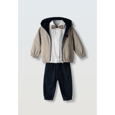 Σετ βερμούδα πουκάμισο 3τμχ. - ΧAKI 4Y