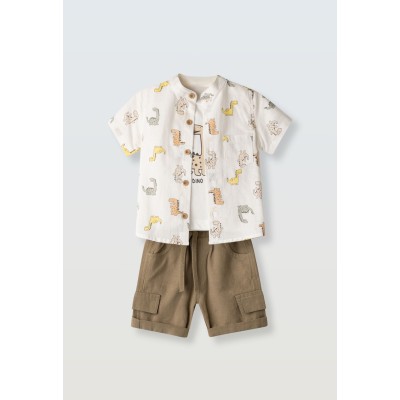 Σετ βερμούδα πουκάμισο 3τμχ. - ΧAKI 4Y
