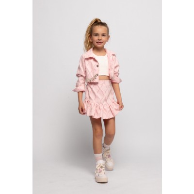 Τζάκετ με κρύσταλλα ροζ - ΡOZ 11/12Y