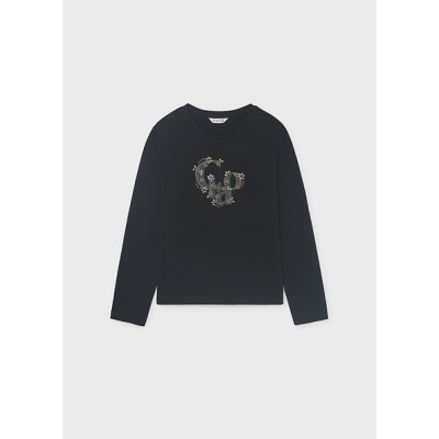 T-Shirt μακρυμάνικο basic - ΜΑΥΡΟ 8Y