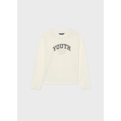 T-Shirt μακρυμάνικο basic - ΚΡΕΜ 16Y