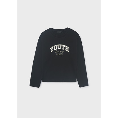 T-Shirt μακρυμάνικο basic - ΜΑΥΡΟ 8Y