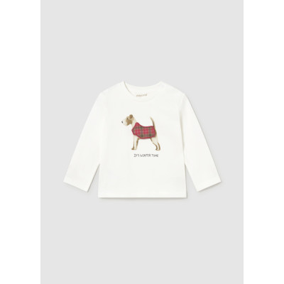 T-Shirt μακρυμάνικο απλικέ play - ΚΡΕΜ 12M