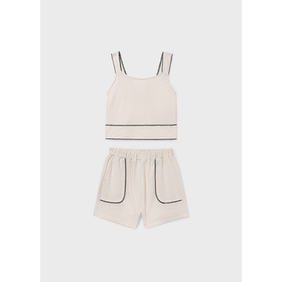 Σετ σορτς  πλέξη κοχύλι - ΜΠΕΖ 8Y