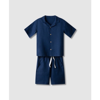 Σετ βεμούδα με πουκάμισο - ΜΠΛΕ 6Y