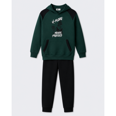 Sweatshirt tracksuit set - GREEN 16Y