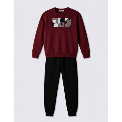Sweatshirt tracksuit set - BURGUNDY 12Y