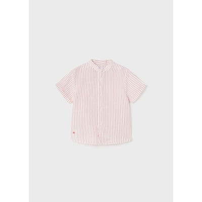 Short sleeve mahogany linen shirt - TYPE 12M