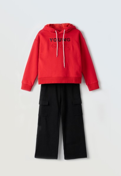 Σετ φόρμα φούτερ - ΚΟΚΚΙΝΟ 8Y