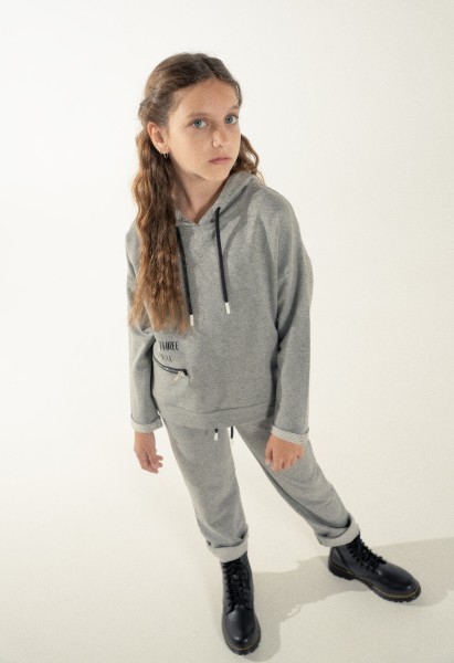 Σετ φόρμα με κουκούλα - ΓΚΡΙ 14Y