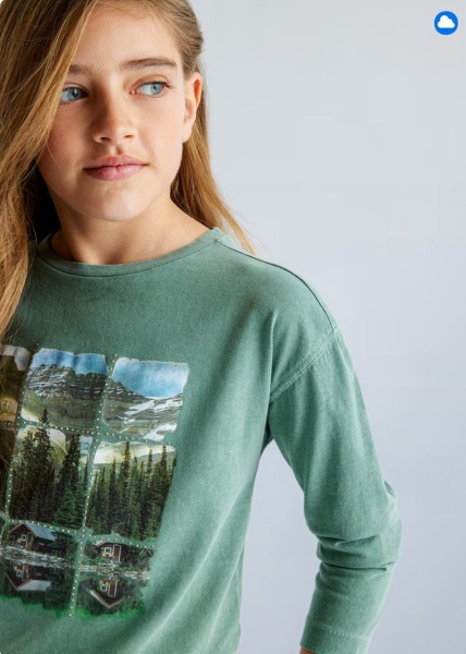 Μπλούζα μακρυμάνικη βαμμένη - ΠΡΑΣΙΝΟ 10Y
