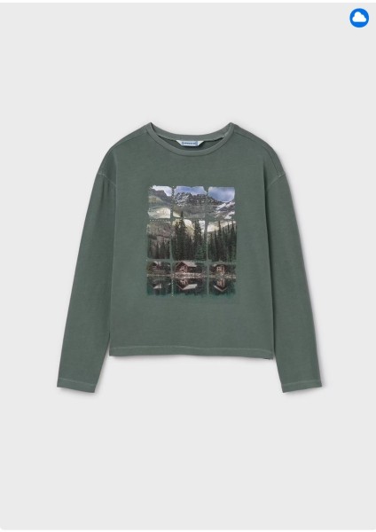 Μπλούζα μακρυμάνικη βαμμένη - ΠΡΑΣΙΝΟ 10Y