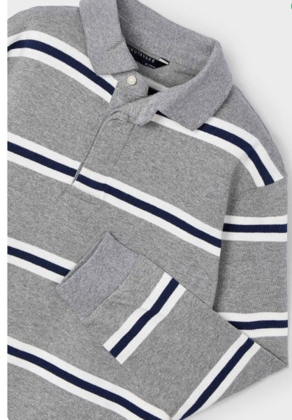 Πολο μακρυμάνικο ριγέ - ΓΚΡΙ 12Y