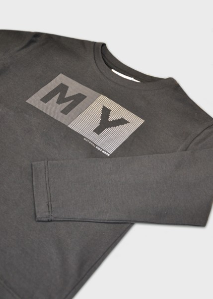 Μπλούζα μακρυμάνικη basic - ΑΝΘΡΑΚΙ 9Y