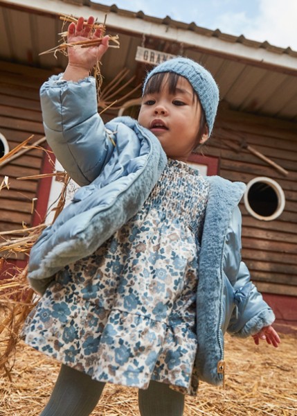 Φόρεμα βελούδινο σταμπωτό - ΓΑΛΑΖΙΟ 18M