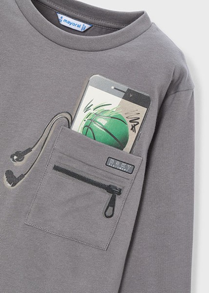 Μπλούζα μακρυμάνικη - ΓΚΡΙ 8Y