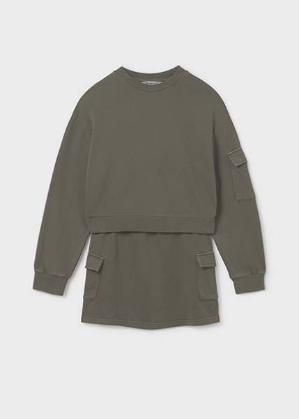 Σετ φούστα cargo - ΧAKI 10Y