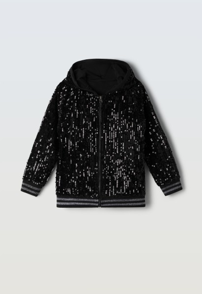Ζακέτα με παγέτα - ΜΑΥΡΟ 10Y