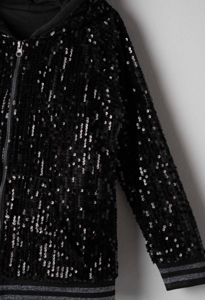 Ζακέτα με παγέτα - ΜΑΥΡΟ 10Y