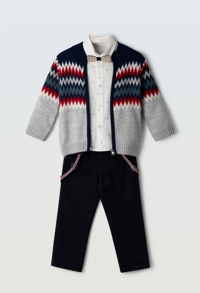 Σετ 4τμχ. με ζακέτα - ΜΠΛΕ 4Y