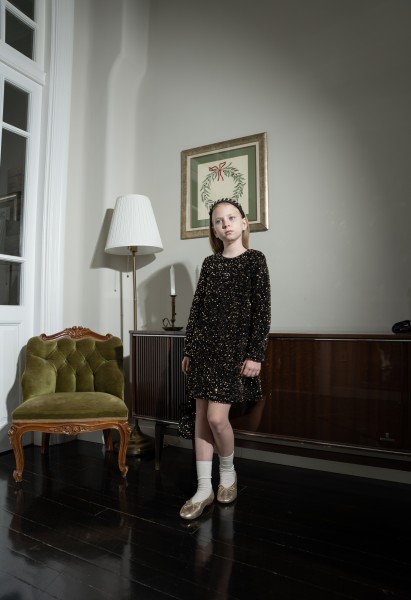 Φόρεμα με παγιέτα - ΜΑΥΡΟ 8Y