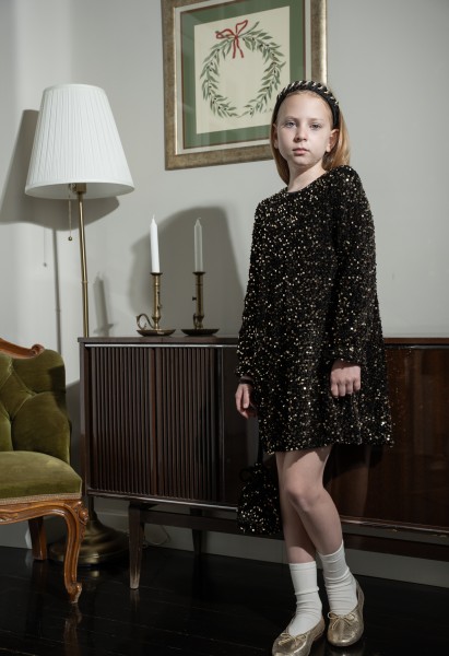 Φόρεμα με παγιέτα - ΜΑΥΡΟ 8Y