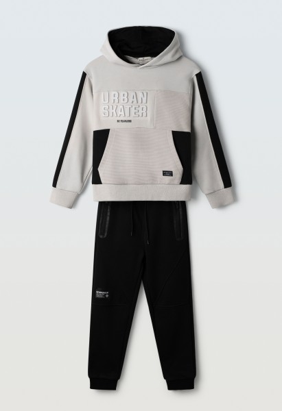 Σετ φόρμα φούτερ αχνούδιαστη - ΓΚΡΙ 14Y