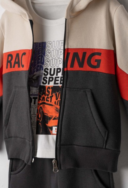 Σετ φόρμα 3τμχ. με ζακέτα - ΑΝΘΡΑΚΙ 3Y