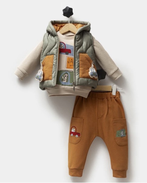 Σετ 3τμχ.με γιλέκο - ΧAKI 18M