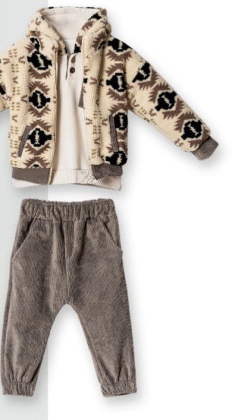 Σετ 3τμχ.με μπουφάν - ΓΚΡΙ 2Y