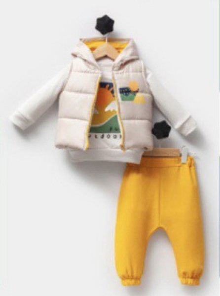 Σετ 3τμχ. με γιλέκο - ΜΟΥΣΤΑΡΔΙ 18M