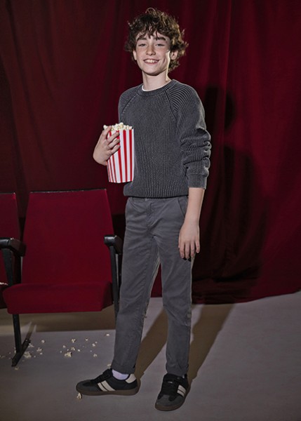 Παντελόνι chino basic - ΑΝΘΡΑΚΙ 12Y