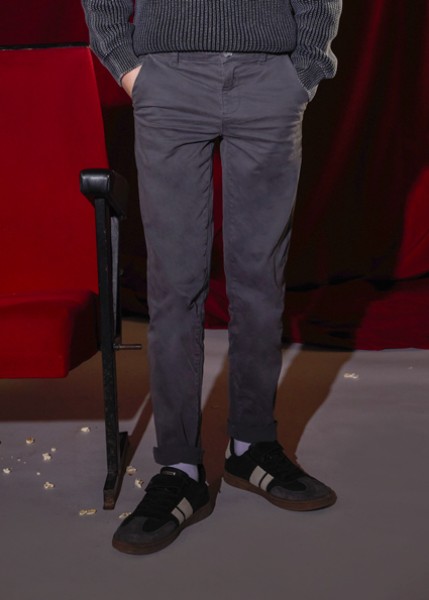 Παντελόνι chino basic - ΑΝΘΡΑΚΙ 12Y