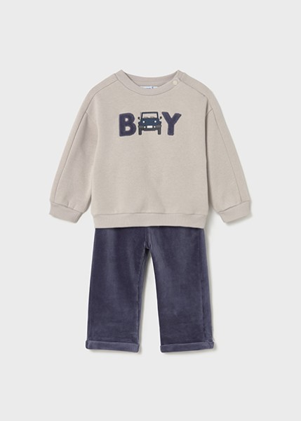 Σετ παντελόνι μακό κοτλέ - ΜΠΛΕ 4Y