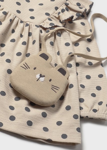 Φόρεμα σταμπωτό με τσάντα - ΜΠΕΖ 18M