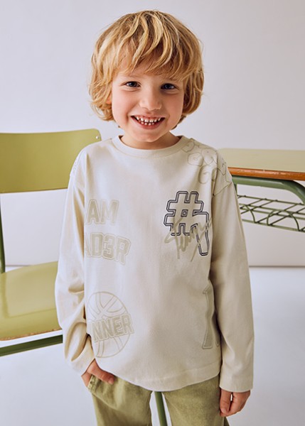 Μπλούζα μακρυμάνικη κολλεγιακή - ΜΠΕΖ 2Y