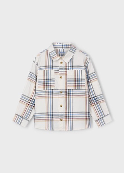 Πουκάμισο μακρυμάνικο καρό - ΜΠΕΖ 4Y